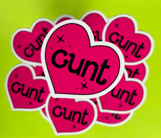 cunt heart sticker