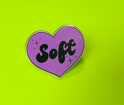 Soft heart pin