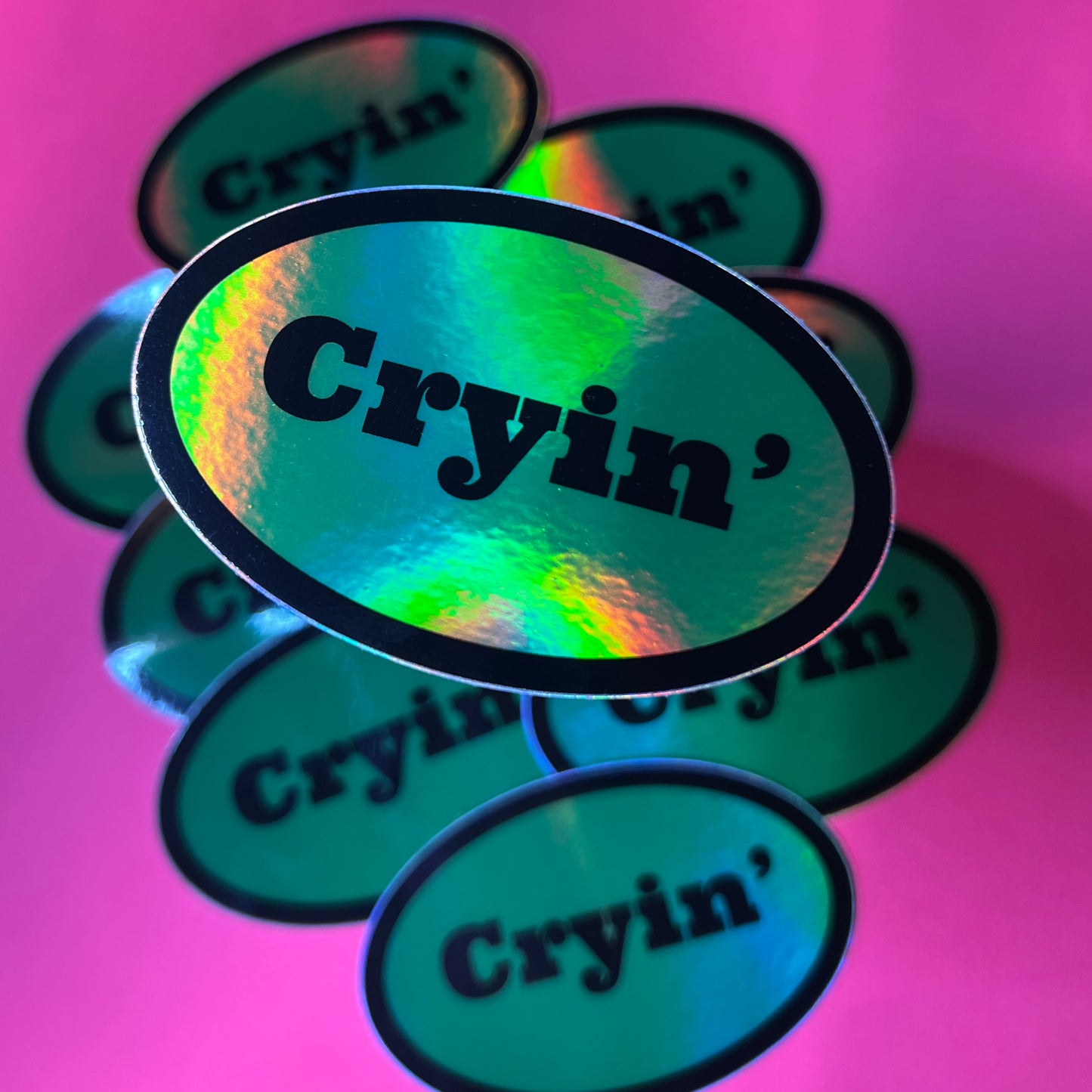 Cryin’ holo sticker