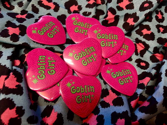Goblin Girl Heart Button