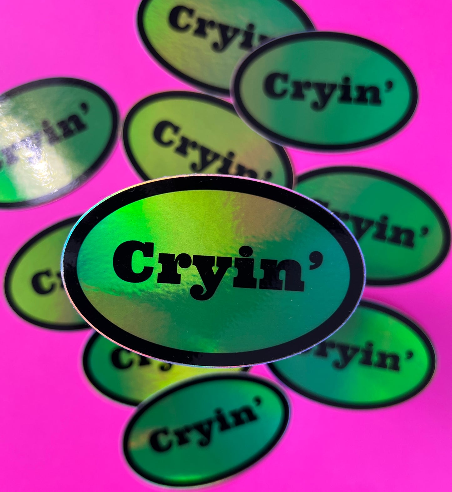 Cryin’ holo sticker