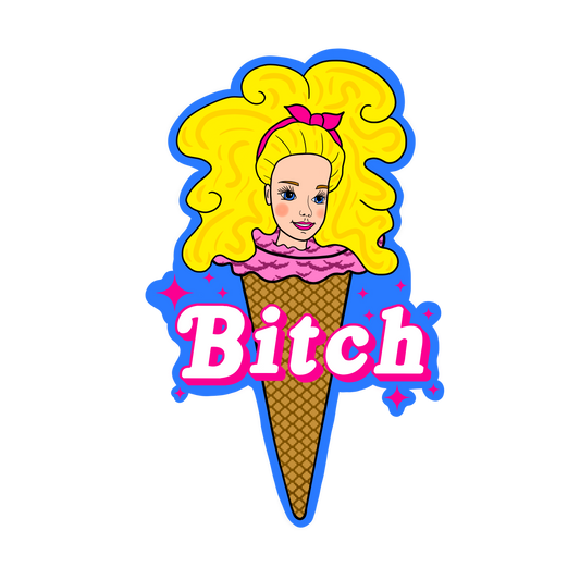 Barbie bitch Cone Sticker
